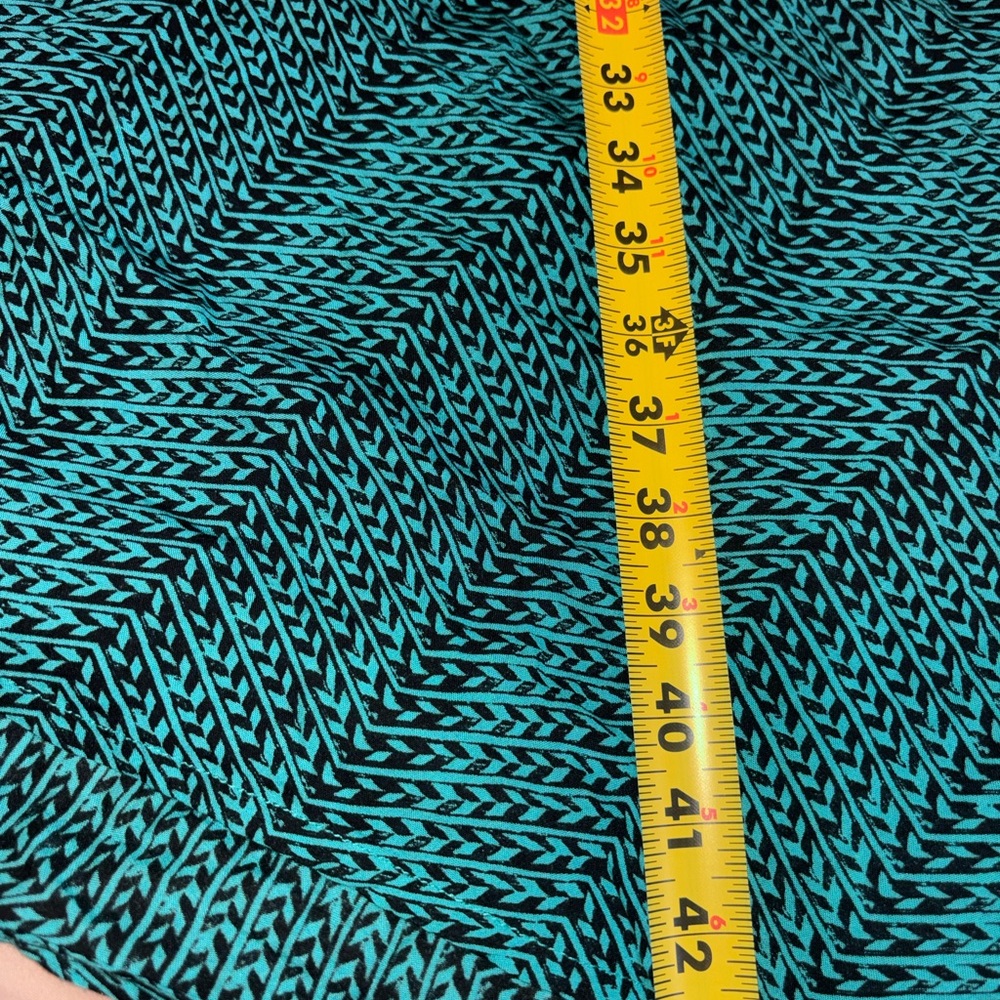 Manaola Mandarin Collar Teal Patterned Dress - Picture 3 of 4
